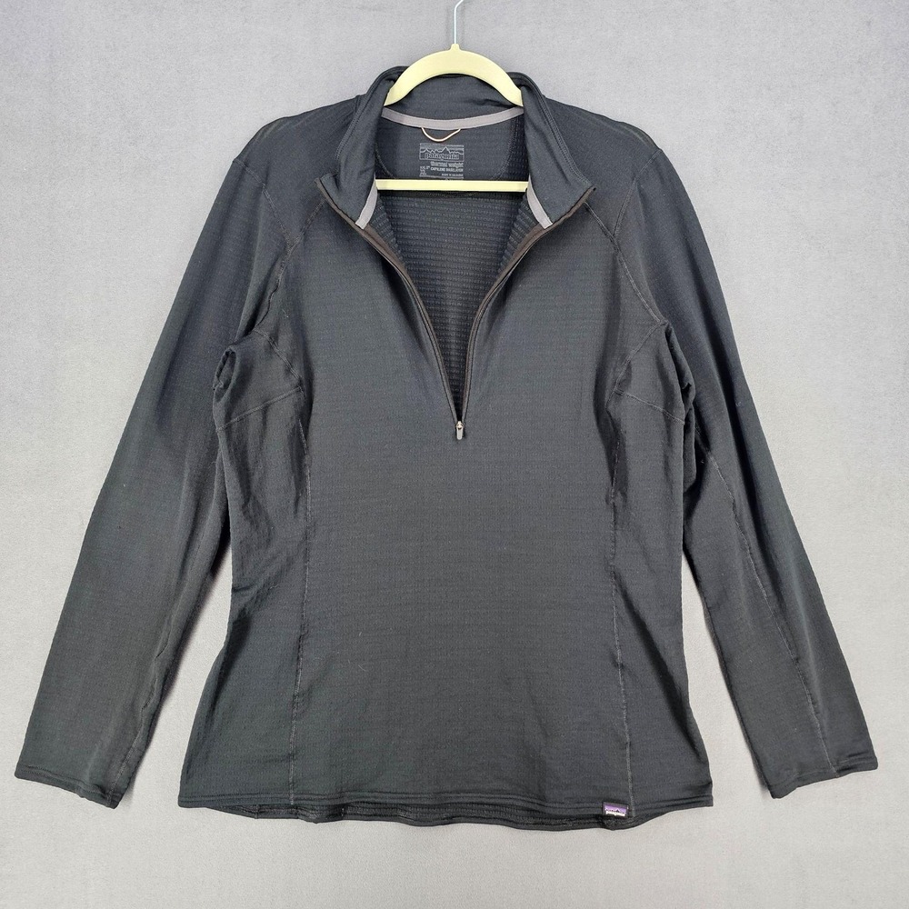 Patagonia Capilene Thermal Weight Baselayer Womens 2XL Black 1/4 Zip 43662